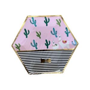 Cactus Llama Fiesta Party Plates, 8 Count