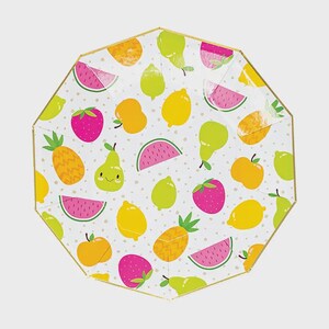 Piatto da dessert di frutta festivo (7 x 7), set di 8 piatti