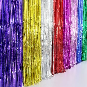 Curtain Fringed, Backdrop Curtains, Tinsel Fringe Foil Curtain, Birthday backdrop, Photo Backdrop, Photo Booth Prop
