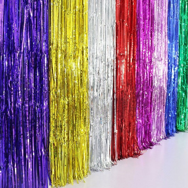 Curtain Fringed, Backdrop Curtains, Tinsel Fringe Foil Curtain, Birthday backdrop, Photo Backdrop, Photo Booth Prop