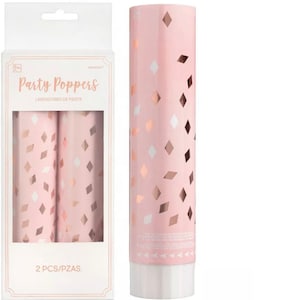 Poppers Metallic Blush Birthday Confetti Party Poppers 2ct