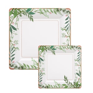 Piastre metalliche quadrate Love And Leaves, 10"