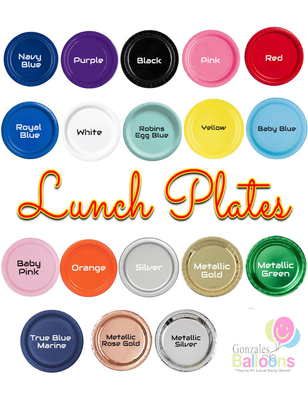 9 Inch Solid Color Paper Plates Set of 20ct 9 In 21.9 Cm Etsy