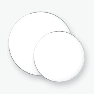 Round White • Silver Plastic Plates | 10 Pack