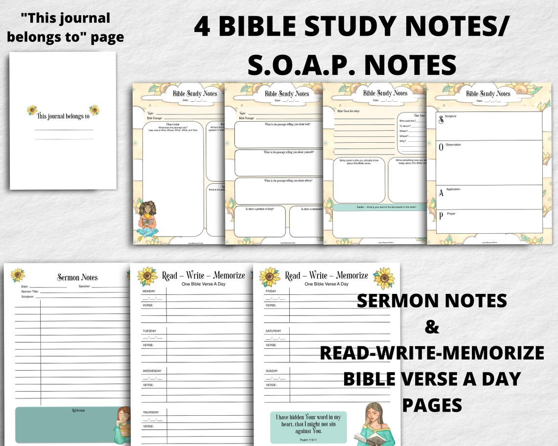 Illustrated Faith Journal Printable Bible Journaling Kit - Etsy