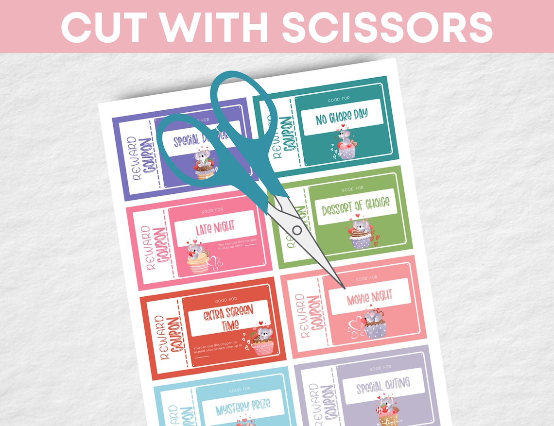 Koala Love Coupons for Kids Printable Reward Tokens for Etsy