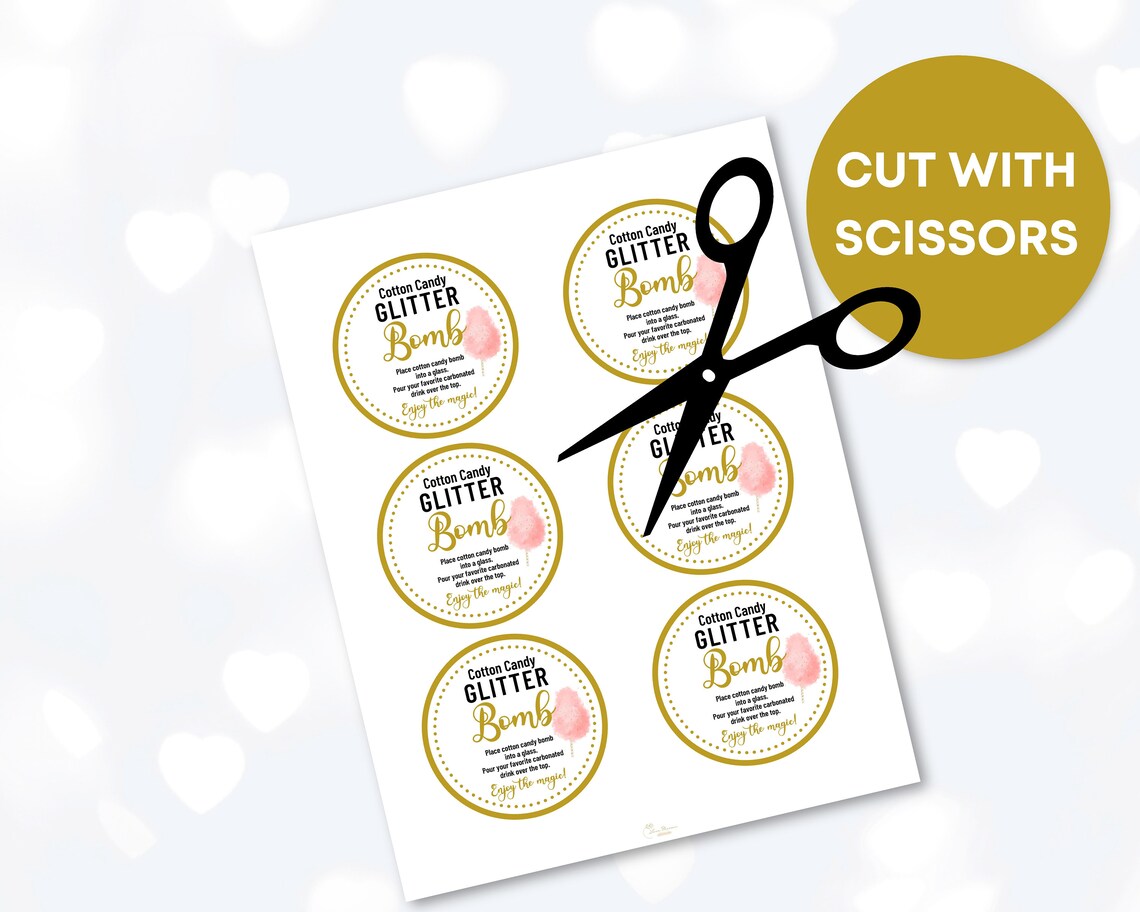 Cotton Candy Glitter Bomb Tags Printable Glitter Bomb Tag Etsy