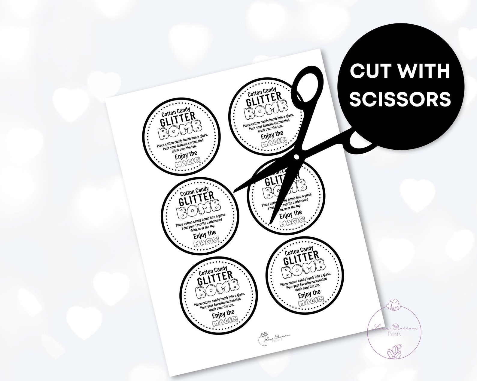 Cotton Candy Glitter Bomb Tags Printable Glitter Bomb Tag Etsy