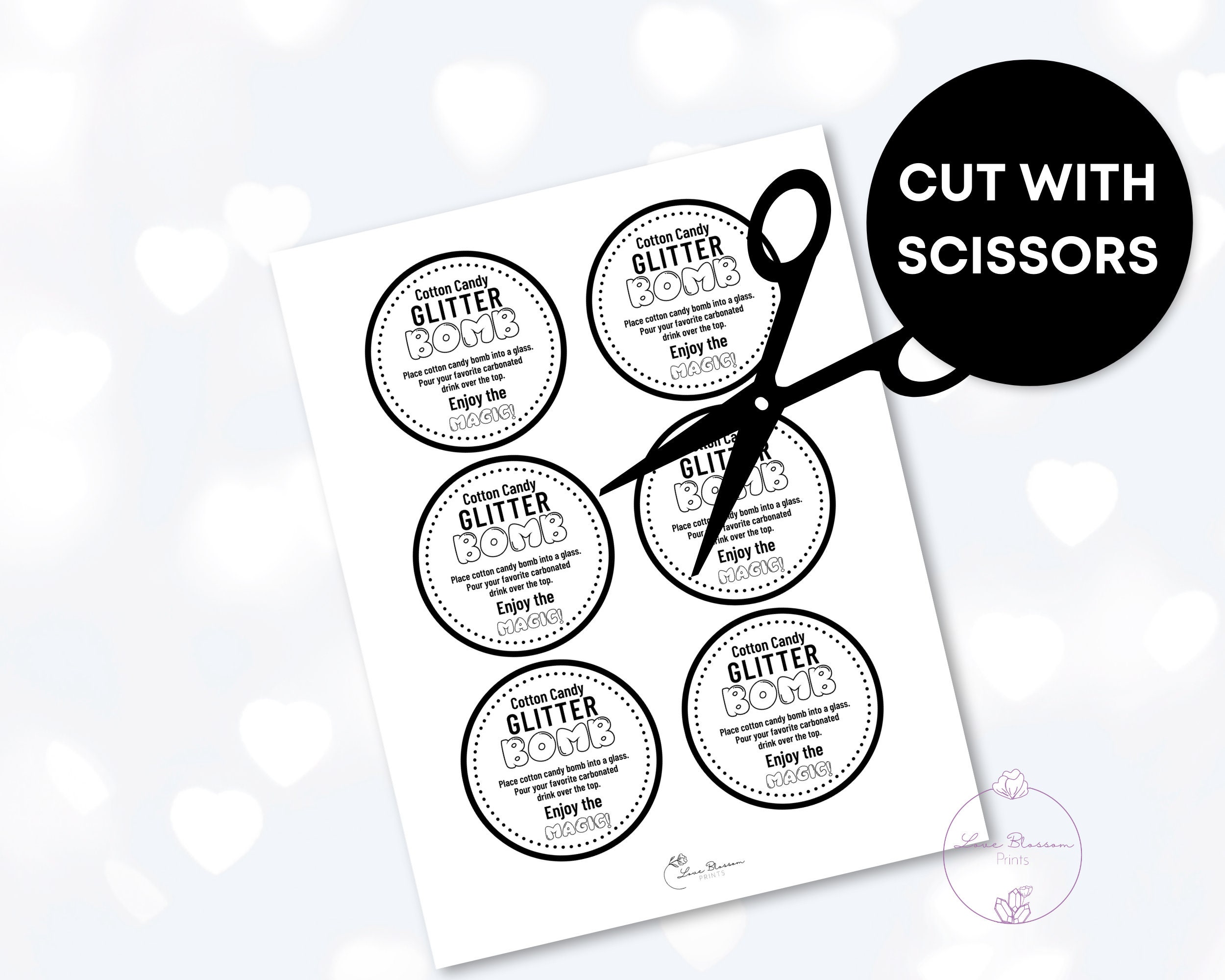 Cotton Candy Glitter Bomb Tags Printable Glitter Bomb Tag Etsy