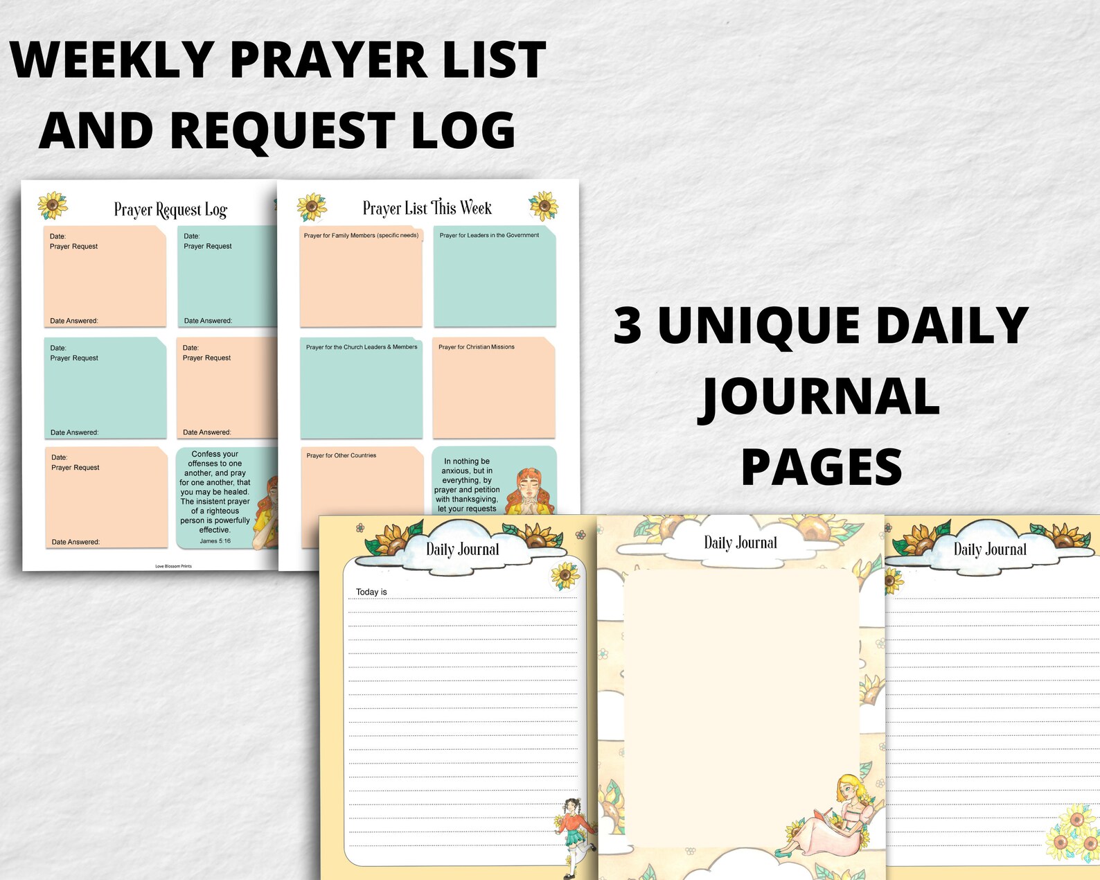 Illustrated Faith Journal Printable Bible Journaling Kit - Etsy
