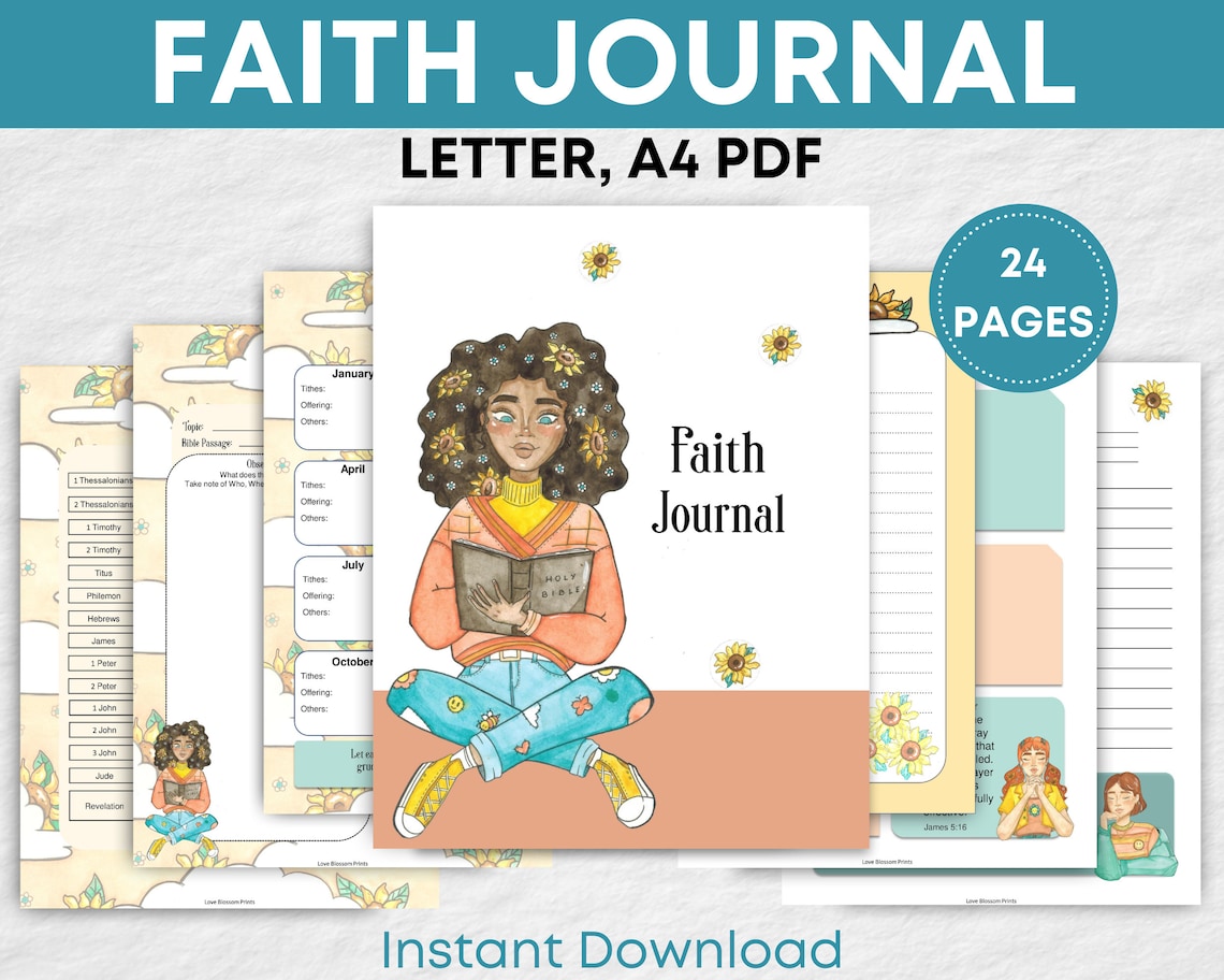 Illustrated Faith Journal Printable Bible Journaling Kit - Etsy