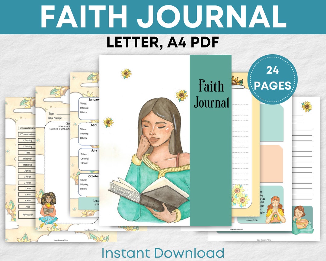 Illustrated Faith Journal Printable Bible Journaling Kit - Etsy