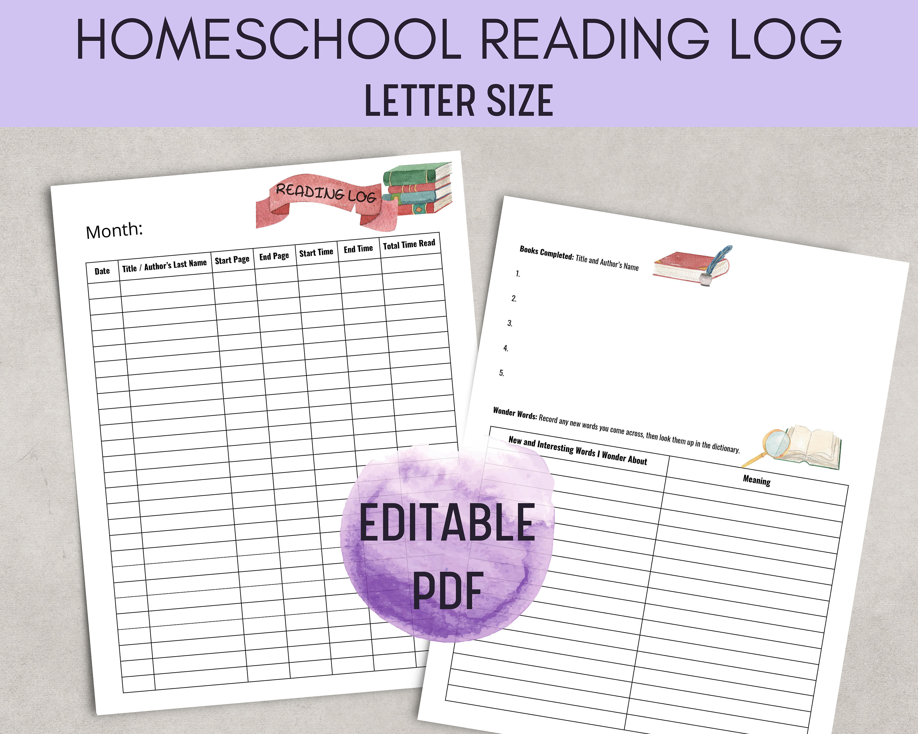 homeschool-reading-log-editable-reading-log-book-tracker-etsy