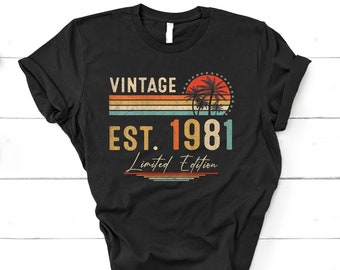 40th tshirt 020399 40th Birthday T-Shirt Born in 1981 TShirt Birthday Gift For 40th 1981 T-shirt Vintage 40th Shirt 1981 Shirt