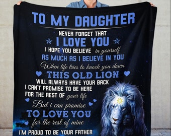 Dad, Fleece Personalized Fleece Blanket to My Daughter Everyday That You're not with Me I Think of You Best Gift for Daughter from Mom Dad Great for Birthday Christmas Thanksgiving Graduation Dad, Fleece Personalized Fleece Blanket to My Daughter Everyday That You're not with Me I Think of You Best Gift for Daughter from Mom Dad Great for Birthday Christmas Thanksgiving Graduation