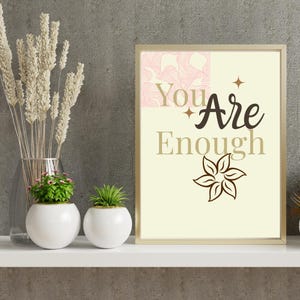 Minimalist Affirmation Wall Art | Self-Care Digital Print | Motivational Quote PNG