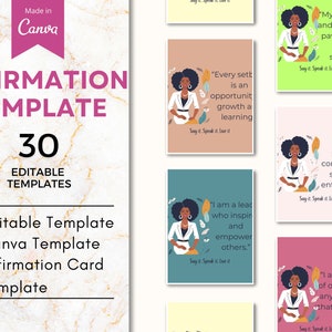 Printable Affirmation Cards | affirmations for women 40 plus | Canva template | Editable Template| Instant Download