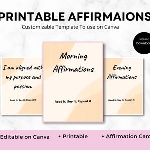 50 afirmaciones positivas y consejos para fortalecer la confianza de las mujeres: Tarjetas digitales imprimibles