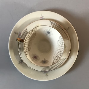Mismatched Vintage Cup Saucer & Side Plate Set /  Seltmann Weiden Bavaria / Midcentury Tea or Coffee Set