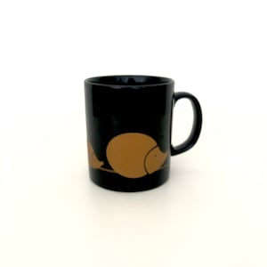 Vintage Coloroll Coffee Tea Mug / Ceramic Vintage Black Mug / Gold Hedgehog / British Mug / Coloroll Mug / Made in England