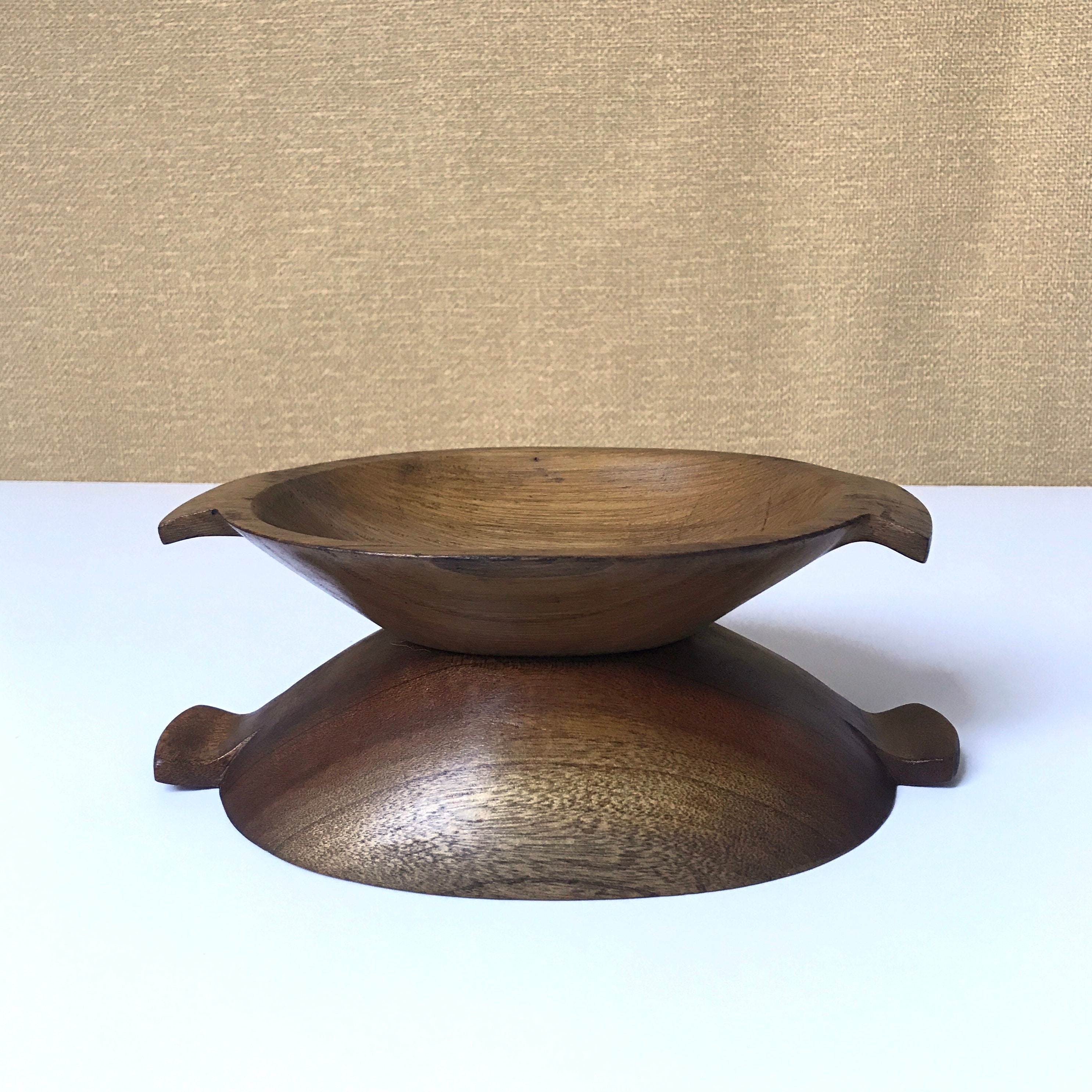 Set of Two Wooden Bowl / Pair of Bowls / Oval Nuts Bowl / Decorative Dish Bowl