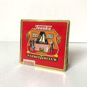 Scatola di latta vintage / Teosko Patrizier Club / Tabacco / Da collezione / Conservazione / Organizzazione / Decorazione per la casa / Piccola scatola di latta