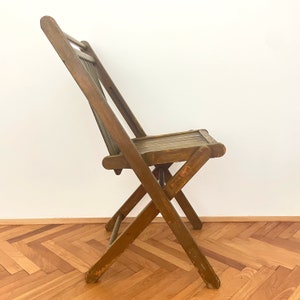 Vintage Mid Century Folding Wood Chair / Made in Austria