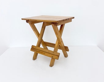 Vintage Folding Stool / Vintage Stool / Plant Stand / Fishing Stool / Wooden Stool