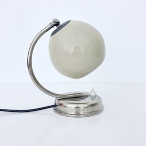 Vintage Art Deco Table Lamp / Chrome & Opal Glass / 1930s