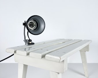 Vintage Black Metal Clip Lamp / 1980s Spot Light