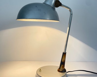 Vintage Lamp / Bauhaus Style Table Lamp / Metal Desk Lamp / 1960s Industrial Lamp