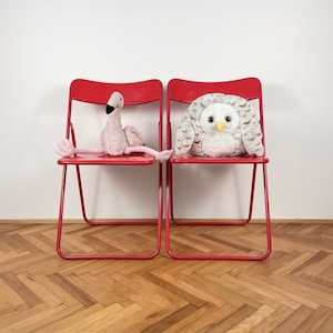 Vintage Folding Chair / Red Folding Chair / 1980s Chair / 1 of 2