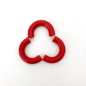 Vintage Red Plastic / U Furniture Handles / NOS Drawer Pulls / Mind Century Modern / Retro Memphis / Hewi style / 1980s