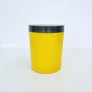 Vintage Container with Lid / EMSA / Yellow Plastic Container / Yellow and Brown / Made in Germany