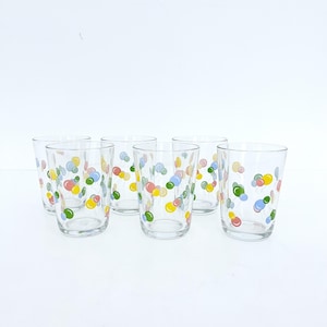 Vintage Set of 6 Glass / Drinking Glasses / Sleek Glasses / Tumbler Glass / Wine Glass / Shot Glass / “Balloon” Glasses / Made in France