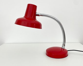 Vintage Gooseneck Red Lamp / 1980s / Made in Italy