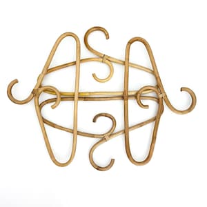 Vintage Rattan Clothes Hangers / Old Wood Hangers