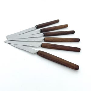 Vintage Flatware / Mid Century Set of 6 Solingen Fruit Knives / Cheese Knive Set