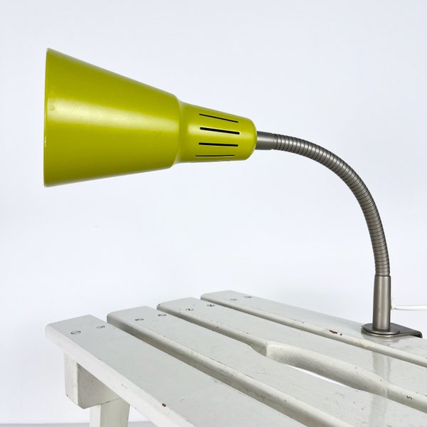 Vintage IKEA Kvart Clamp Lamp / 90s / Desk Lamp / Lime Green / Marianne & Knut Hagberg / Scandinavian Design