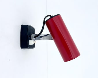 Vintage Targetti Sankey Spotlight / Red Italian Wall Lamp / 1970s