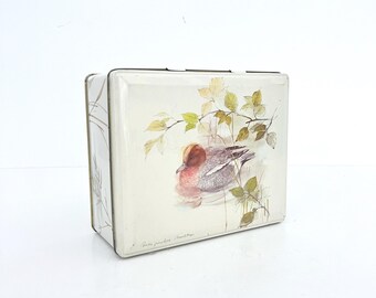 Vintage blikken eenddoos / scharnierend sieradendoosje / Made in England
