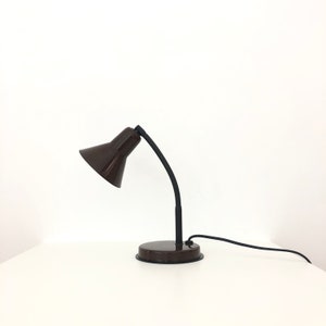 Vintage Desk Lamp / Adjustable Brown Metal and Plastic Lamp / 1980s / Nuova Veneta Lumi / Italy