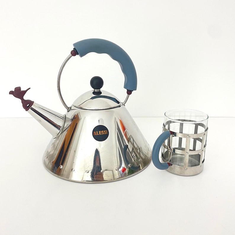 Original Alessi Kettle 9093 With Cup / Bird Whistle Kettle / Vintage