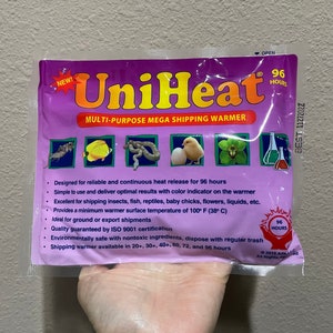 96+ hours UNIHEAT heat pack.