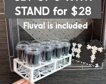 Self Watering Cups with 8 Slot Tray. (1oz. Set Up) Fluval Included.