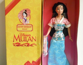 Disney Satiny Shimmer Mulan Doll Vintage 1998 Mattel New