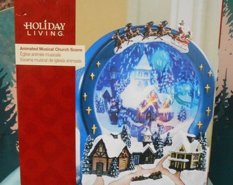 Holiday Living Animated Musical Church Scene Light Up Christmas New