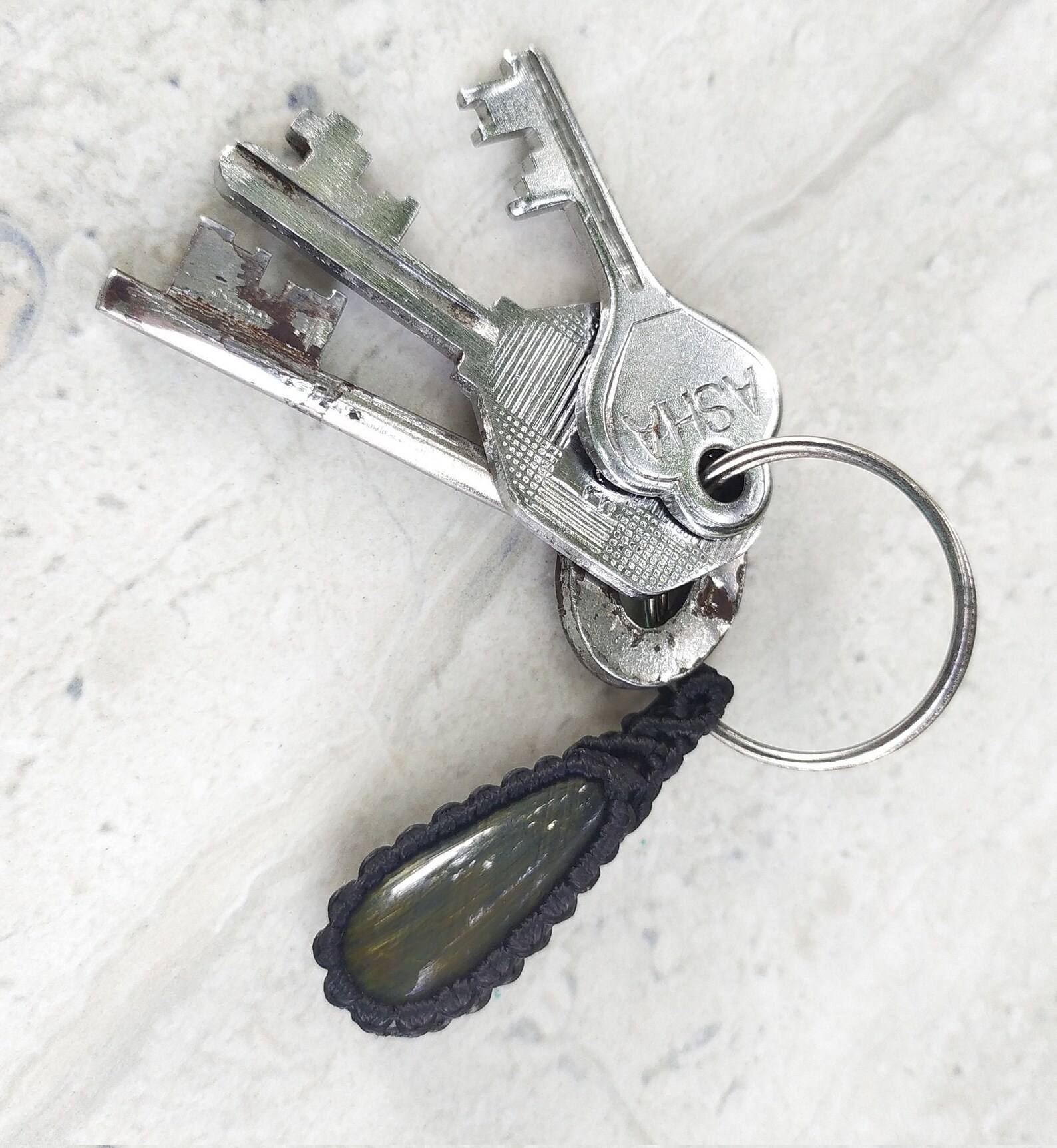 Cat Eye keychain / Black Cat Eye key chain or wallet / Black Etsy