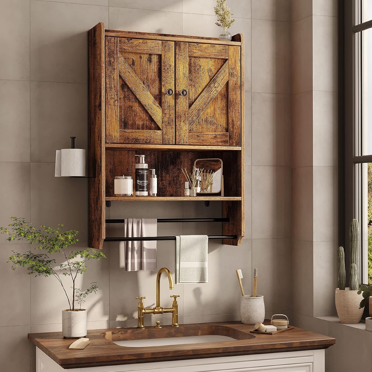 Rustic Bathroom Wall Over the Toilet Space Saver Etsy