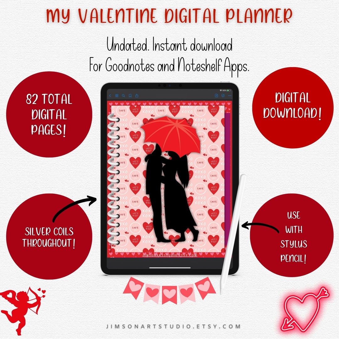 Digital Planner My Valentine, iPad Planner for Goodnotes & Noteshelf